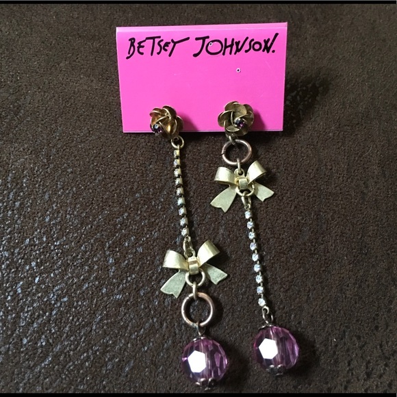 Betsey Johnson Jewelry - Betsey Johnson Bow Dangle Earrings